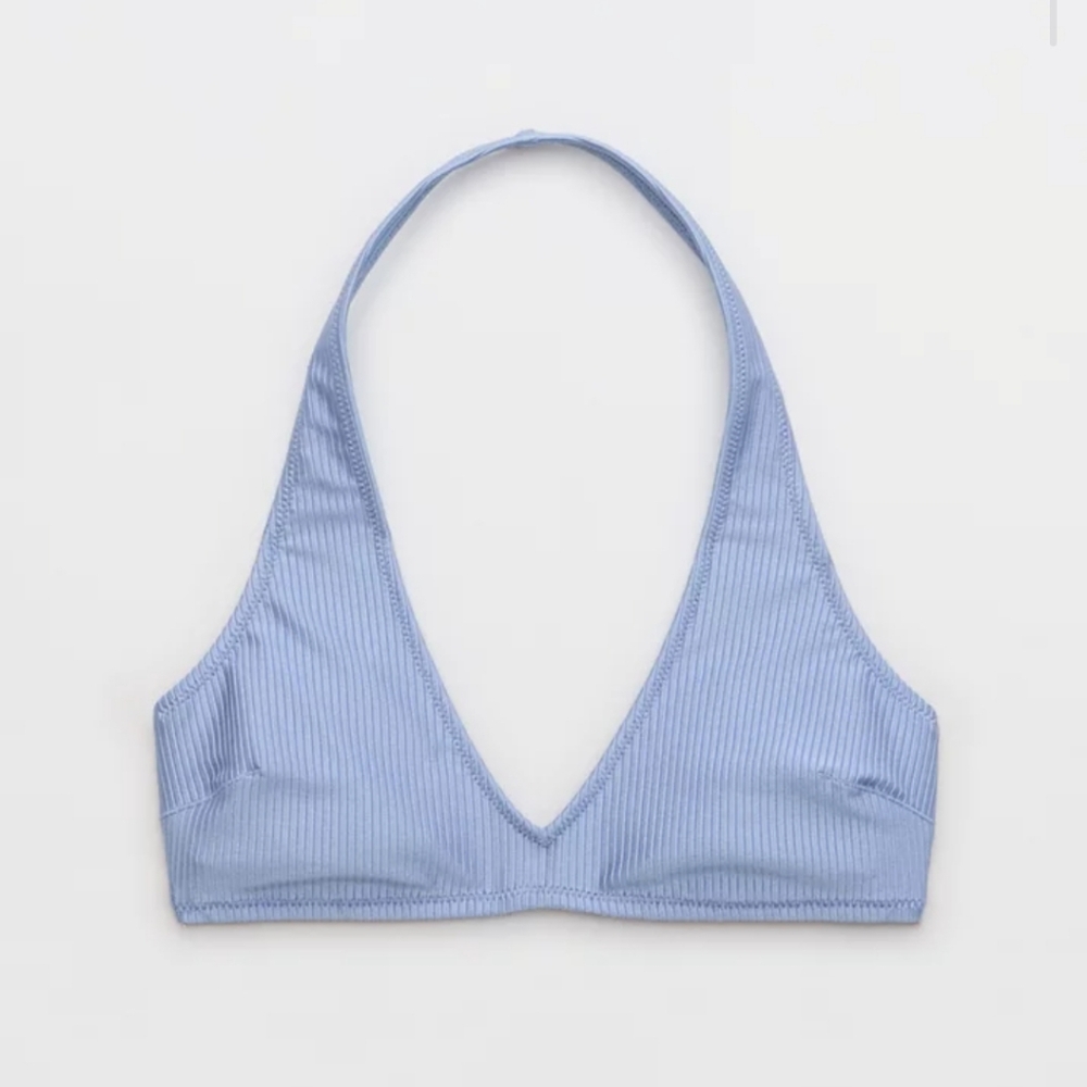 NWT Aerie Shine Rib Halter Bikini Top